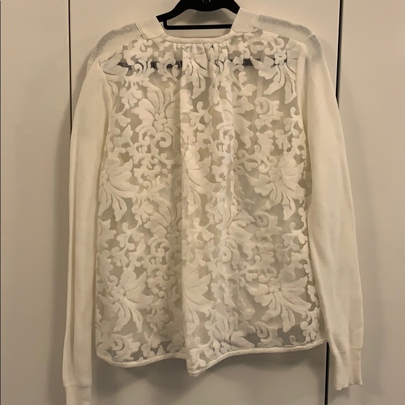 Pink Tartan sheer flocked back cardigan - Picture 2 of 4